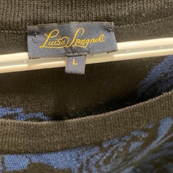 Black dress with blue roses - Made in Italy - Picture 3 of 3